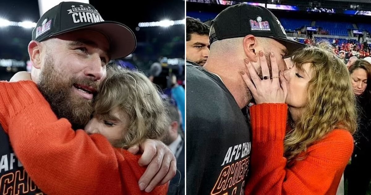 untitled design 13.jpg?resize=1200,630 - Travis Kelce And Taylor Swift Go PDA After Kansas City Chiefs Secured A Spot In The Super Bowl