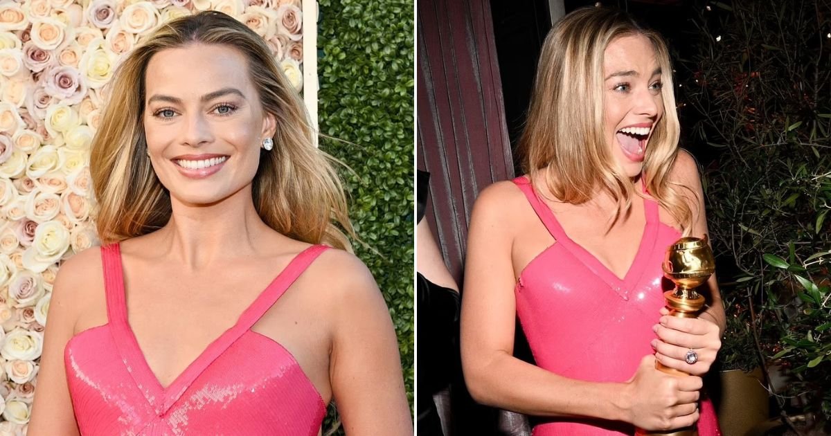 untitled design 45.jpg?resize=1200,630 - JUST IN: Margot Robbie Looked Stunning In Pink As She Scooped A Major Golden Globes Award