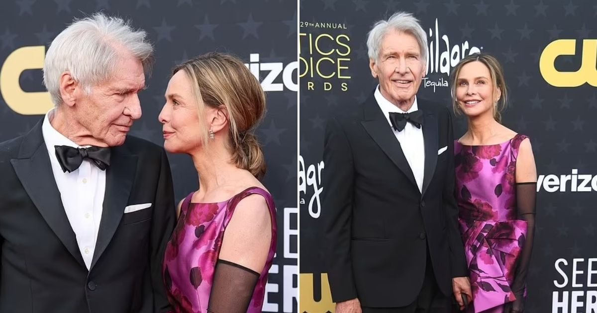 untitled design 72.jpg?resize=1200,630 - Harrison Ford And Wife Calista Flockhart Look All Loved Up On The Red Carpet