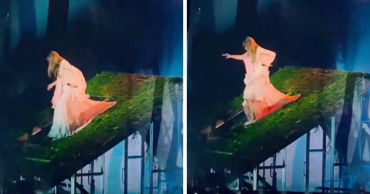 d27.jpg?resize=1200,630 - BREAKING: Taylor Swift TRIPS & FALLS While Going Down Stairs During Her Live On-Stage Performance