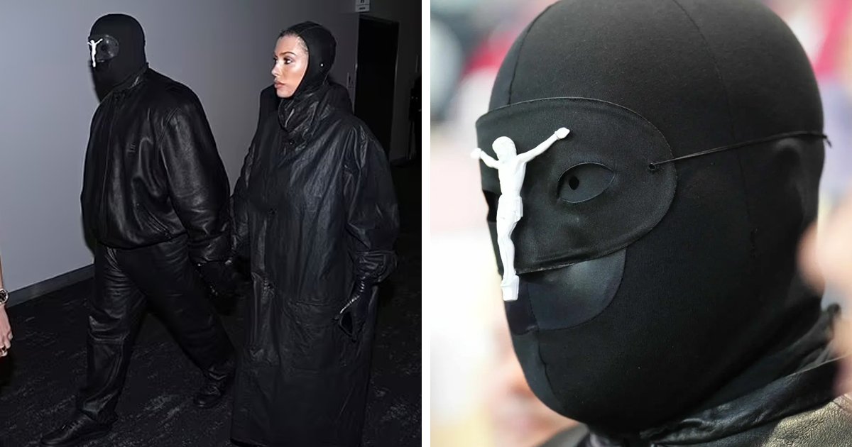 d35.jpg?resize=412,275 - "Nobody Wants To See His Face Anyway!"- Kanye West BLASTED For Showing Up To Super Bowl 2024 In Alexander McQueen Crucifix Mask