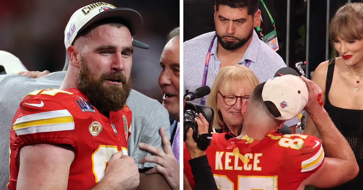 d36 1.jpg?resize=1200,630 - "She's My Number One!"- Travis Kelce Breaks Down In Tears & Celebrates Super Bowl 2024 Win With Mom As Lover Taylor Swift Looks On
