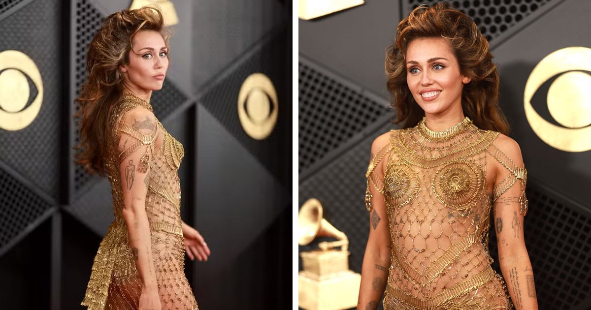 m1 22.jpg?resize=412,275 - "Put Some Clothes On!"- Miley Cyrus Blasted After 'Baring It All' At The Grammy Awards In Racy Chainlink Dress