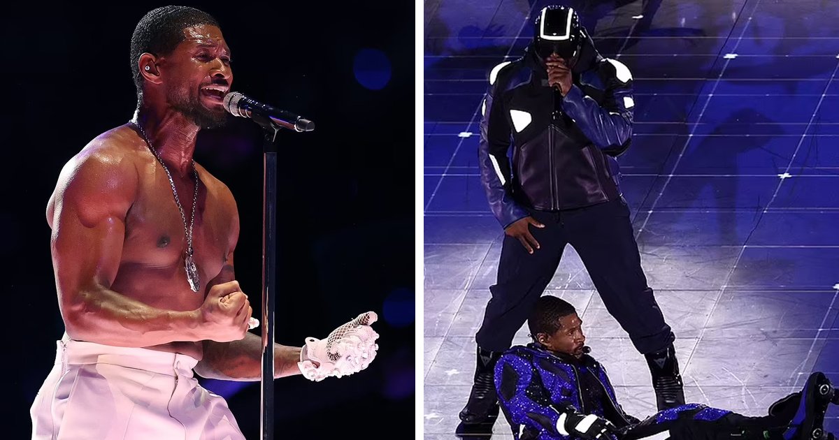 m2 21 1.jpg?resize=412,275 - "He Deserved It!"- Super Bowl Performer Usher Nearly Falls Over In Roller Skates While STRIPPING Off Shirt