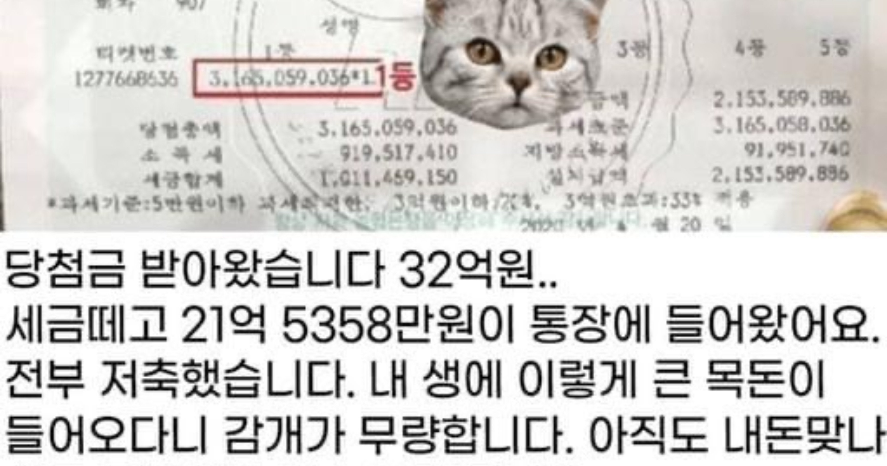 56efcdf7 b5f1 46fb b2f6 37e4a1a326b7.jpeg?resize=412,275 - 로또 세후 21억 당첨자 역대급 후기