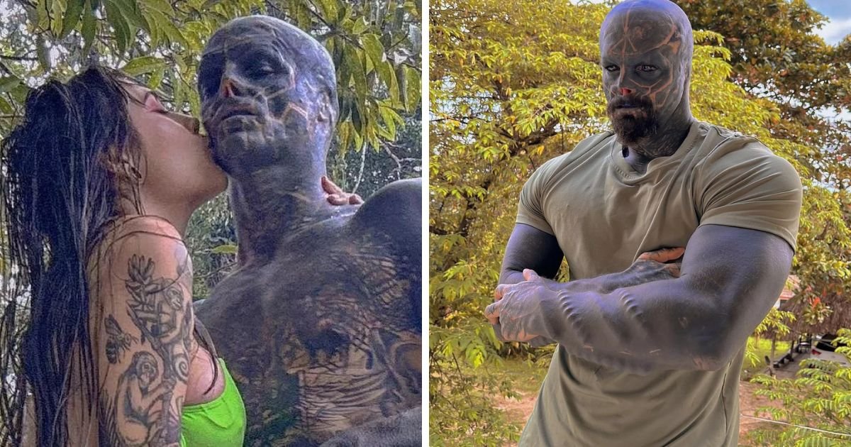 copy of articles thumbnail 1200 x 630 17.jpg?resize=1200,630 - Man Dubbed 'Black Alien' With HUNDREDS Of Body Modifications Shows Off 'Beautiful' Girlfriend