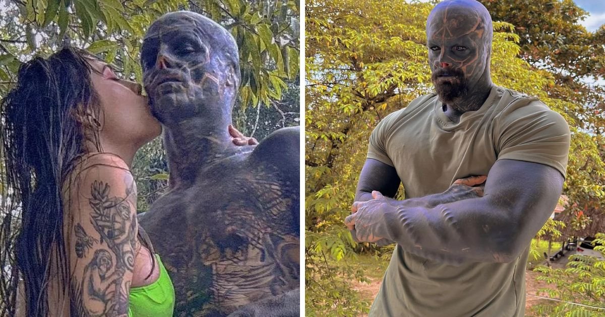 copy of articles thumbnail 1200 x 630 17.jpg?resize=412,275 - Man Dubbed 'Black Alien' With HUNDREDS Of Body Modifications Shows Off 'Beautiful' Girlfriend