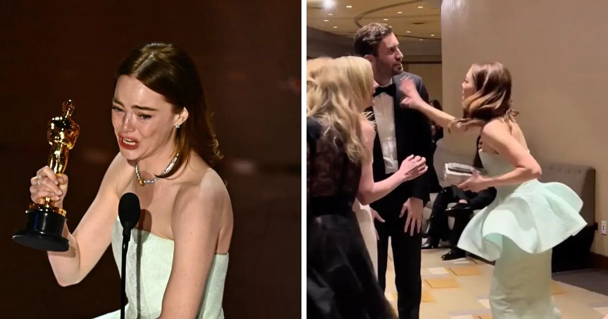 copy of articles thumbnail 1200 x 630 6 2.jpg?resize=1200,630 - "What's Going On Here!"- Dramatic New Footage Shows Emma Stone 'Sprinting Away' From Husband Backstage At Oscars