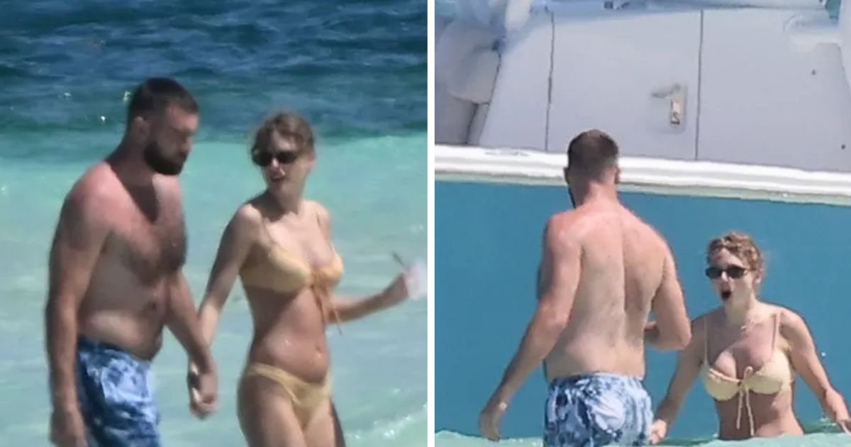 copy of articles thumbnail 1200 x 630 8 9.jpg?resize=412,275 - Travis Kelce Can't Get His Hands Off Taylor Swift As Sizzling Pictures From Couple's Bahamas Vacation Released