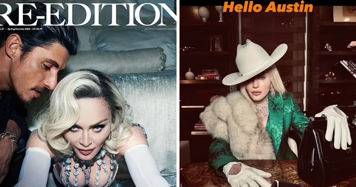 copy of articles thumbnail 1200 x 630 3 14.jpg?resize=1200,630 - "Disgustingly Offensive!"- Fans Lash Out At Madonna For Flashing Cleavage Over 'Holy Book' With Man By Her Side