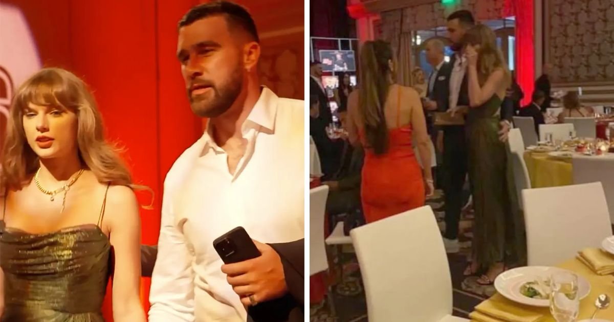 copy of articles thumbnail 1200 x 630 44.jpg?resize=412,232 - "So High School!"- Travis Kelce Pictured Grabbing Taylor Swift's Backside During 'Intimate' Gala Outing