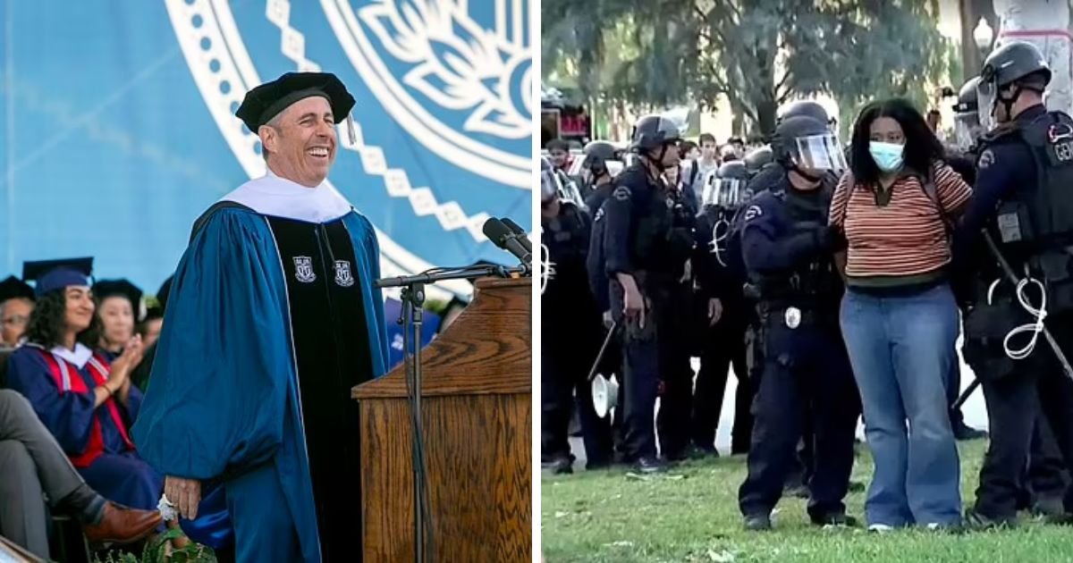 copy of articles thumbnail 1200 x 630 2 17.jpg?resize=412,275 - "Who Does He Think He Is!"- Graduates WALK OUT Of Ceremony As Jerry Seinfeld Is Introduced To Speak