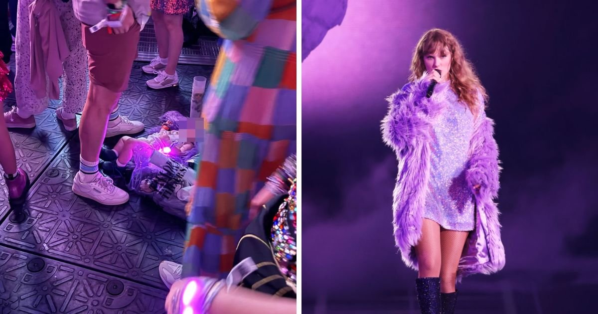 copy of articles thumbnail 1200 x 630 6 9.jpg?resize=1200,630 - Taylor Swift Fans HORRIFIED After Baby 'Left Alone' On FLOOR During Concert