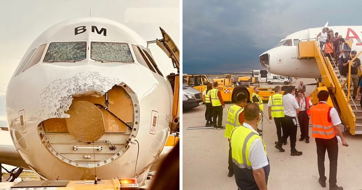 copy of articles thumbnail 1200 x 630 2 8.jpg?resize=412,232 - Pilots FORCED To Land Plane 'Blind' After Hail Storm SMASHES Windows & Rips Off Nose