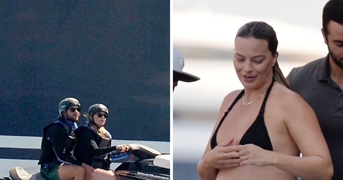 copy of articles thumbnail 1200 x 630 4.jpg?resize=1200,630 - Pregnant Margot Robbie Showcases Her Growing Baby Bump in Black Bikini while Relaxing with Husband