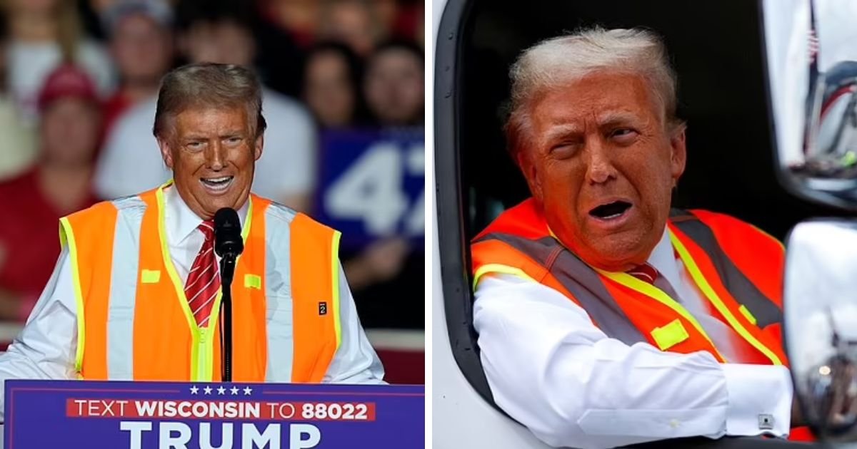 copy of articles thumbnail 1200 x 630 23 1.jpg?resize=1200,630 - Donald Trump Trolls Harris & Biden By Driving MAGA Garbage Truck on Way To Wisconsin Rally