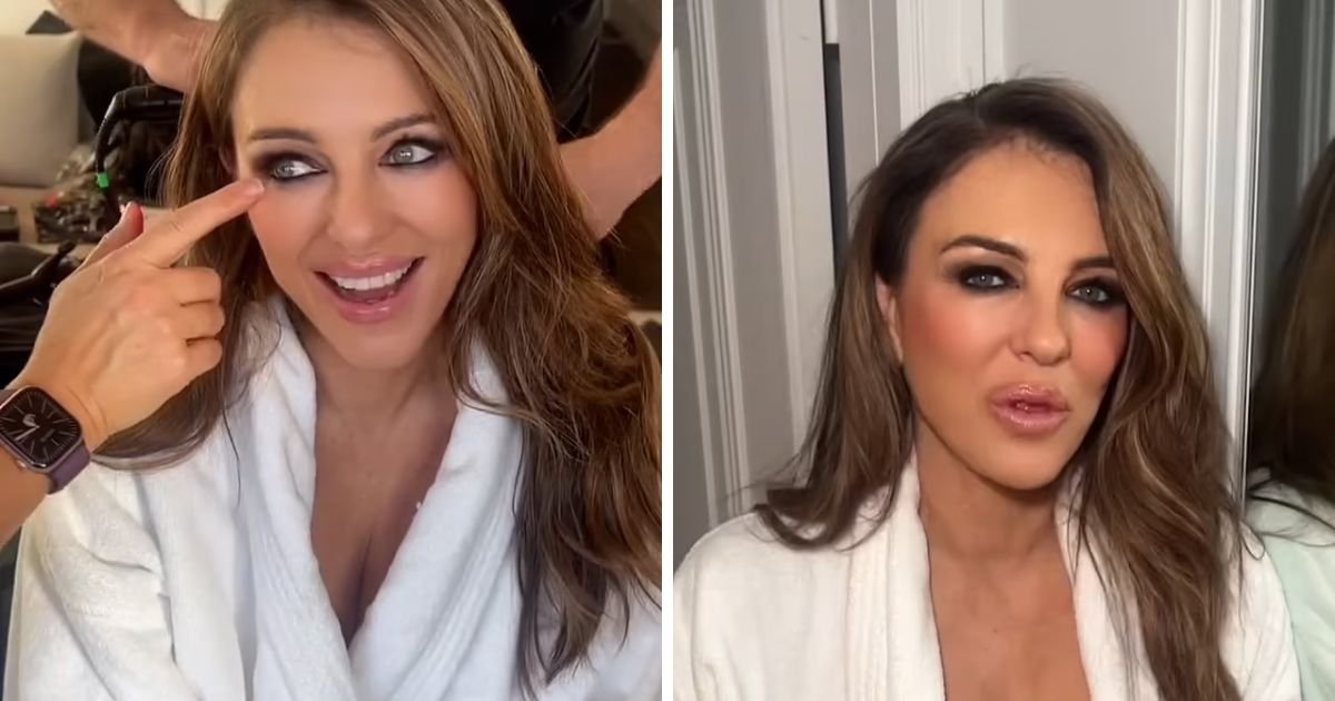 copy of articles thumbnail 1200 x 630 25 1.jpg?resize=1200,630 - “Retire Already!”- Fans React After Elizabeth Hurley Goes Braless In Dressing Gown