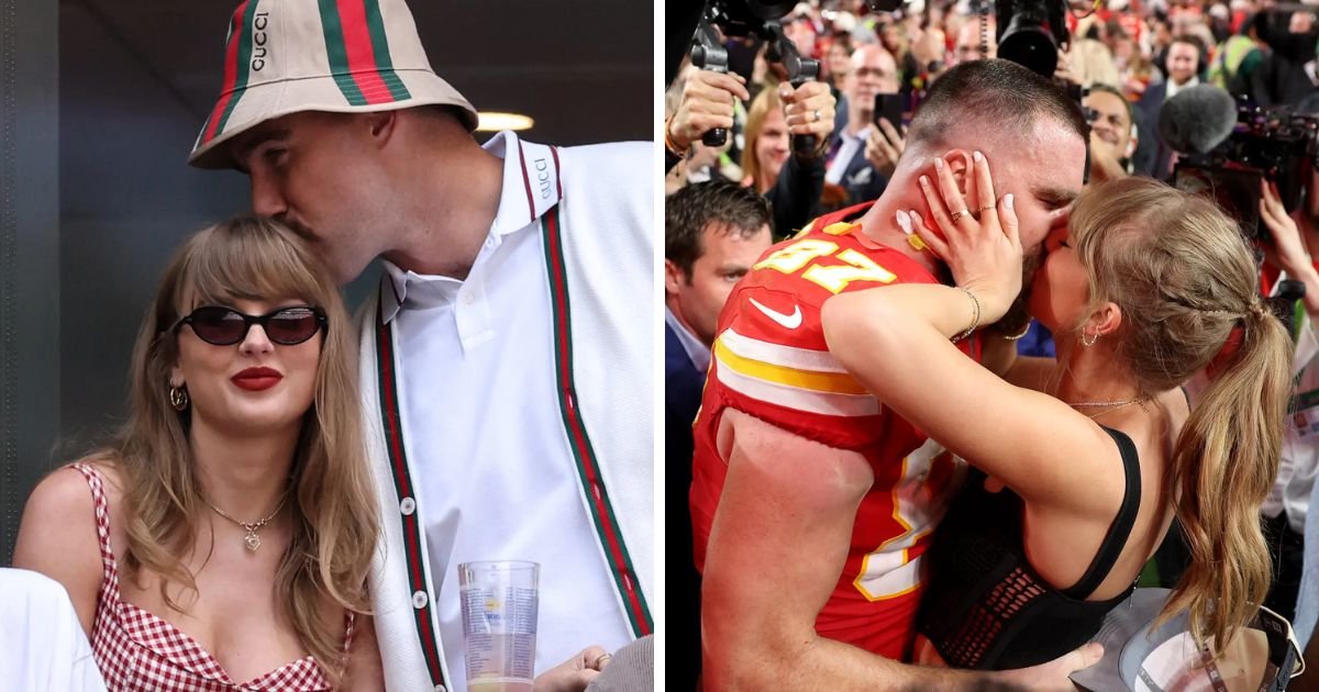 copy of articles thumbnail 1200 x 630 29.jpg?resize=1200,630 - "Not In Front Of The Dads!"- Fans Bash 'Lovebirds' Travis Kelce & Taylor Swift For Packing On Intense PDA In Front Of Their Dads