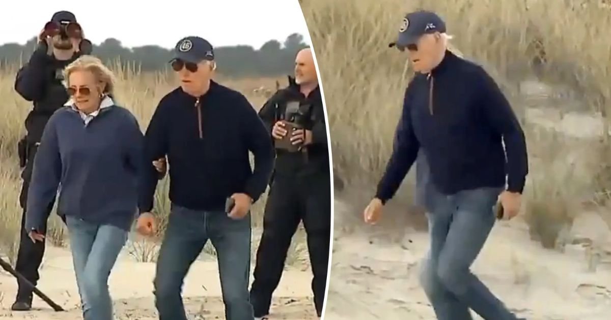 copy of articles thumbnail 1200 x 630 1 6.jpg?resize=1200,630 - 'Life's A Beach!'- Biden Stumbles 'Several Times' & Needs Help From Jill While Struggling To Walk On Sandy Delaware Beach