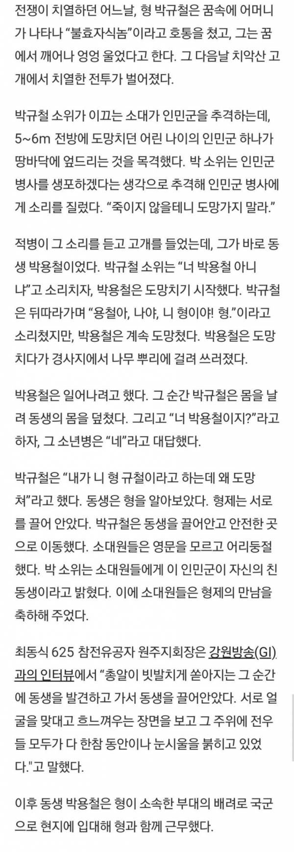 영화 태극기 휘날리며 내용 중 의외로 실화인 것