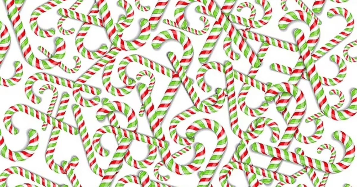 copy of articles thumbnail 1200 x 630 2 26.jpg?resize=1200,630 - Hidden Amongst The Identically Striped Candy Canes Lies One Odd One Out! Can You Find It?