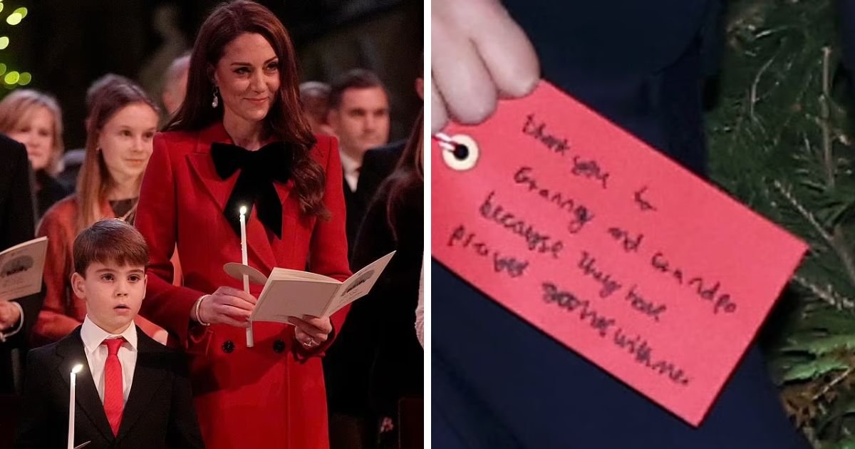 copy of articles thumbnail 1200 x 630 6 7.jpg?resize=1200,630 - Prince Louis' Heartwarming Note To His 'Granny and Grandpa' He Put On 'Giving Tree' at Kate Middleton's Christmas Carol Concert