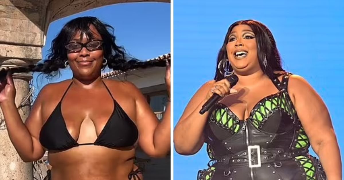 copy of articles thumbnail 1200 x 630 10 2.jpg?resize=1200,630 - Lizzo WOWS in VERY Skimpy Black Bikini as She Performs Intense Massage After Weight Loss