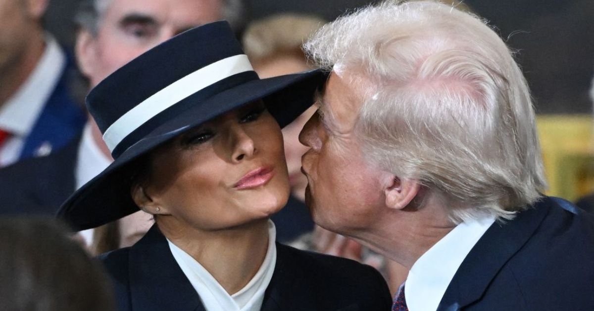 copy of articles thumbnail 1200 x 630 3 21.jpg?resize=412,232 - '1920s Mobster Look': Melania Trump's Outfit At Presidential Inauguration Sparks Hilarious Reactions As Hat BLOCKS Trump's Kiss