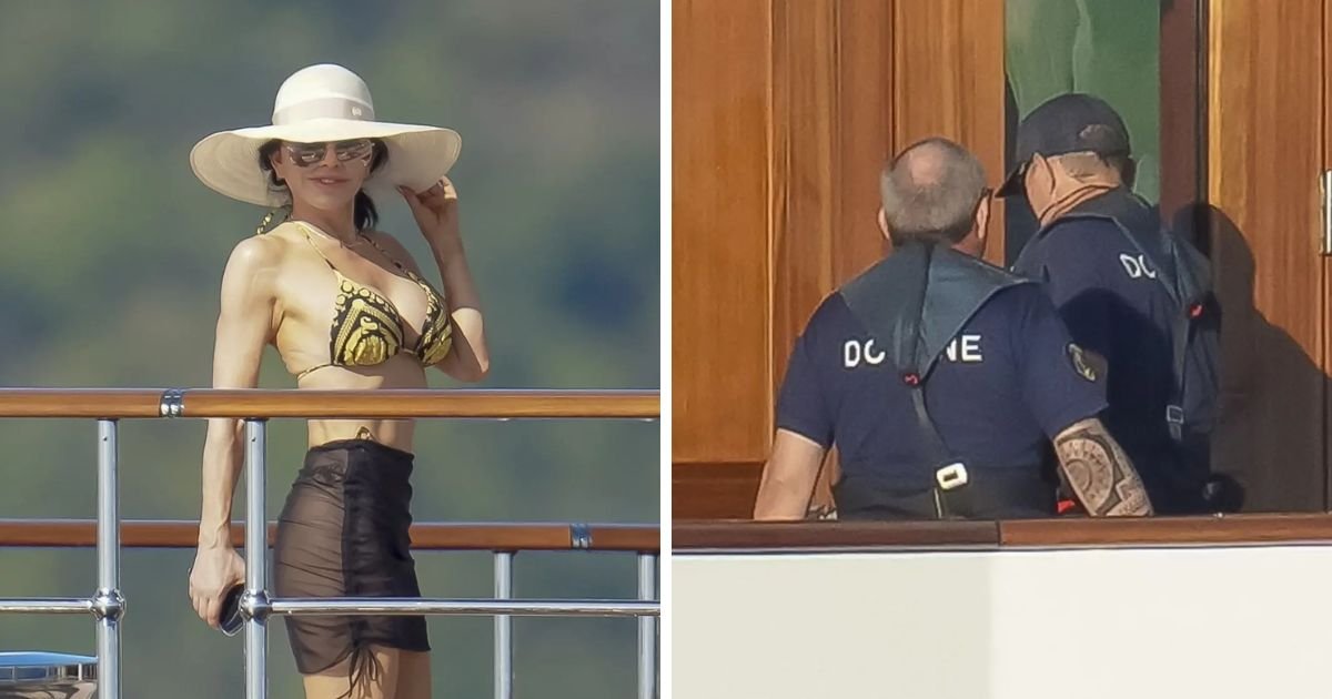 copy of articles thumbnail 1200 x 630 5 5.jpg?resize=1200,630 - 'Excuse Me Officer, Is There a Problem?'- Customs Officials Interrupt Lauren Sánchez Sunbathing on Jeff Bezos’ $500M Yacht to Conduct Surprise Raid