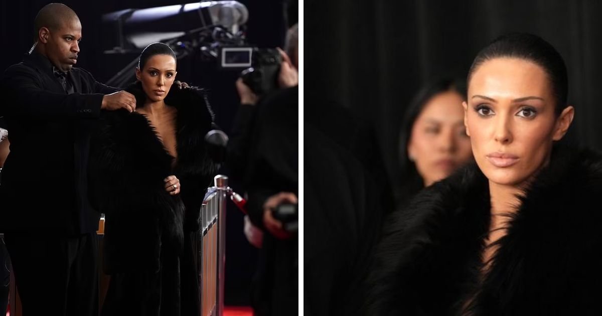 copy of articles thumbnail 1200 x 630 11 2.jpg?resize=412,232 - Hilarious Moment Grammys Security Guard Doesn't Know Where To Look As He Helps N*ked Bianca Censori Put On Her Coat