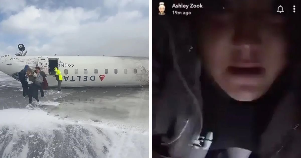 copy of articles thumbnail 1200 x 630 6 16.jpg?resize=1200,630 - 'Hanging By A Thread!'- Delta Plane Passenger Shares Harrowing Upside-Down Photo Inside Plane After Crash