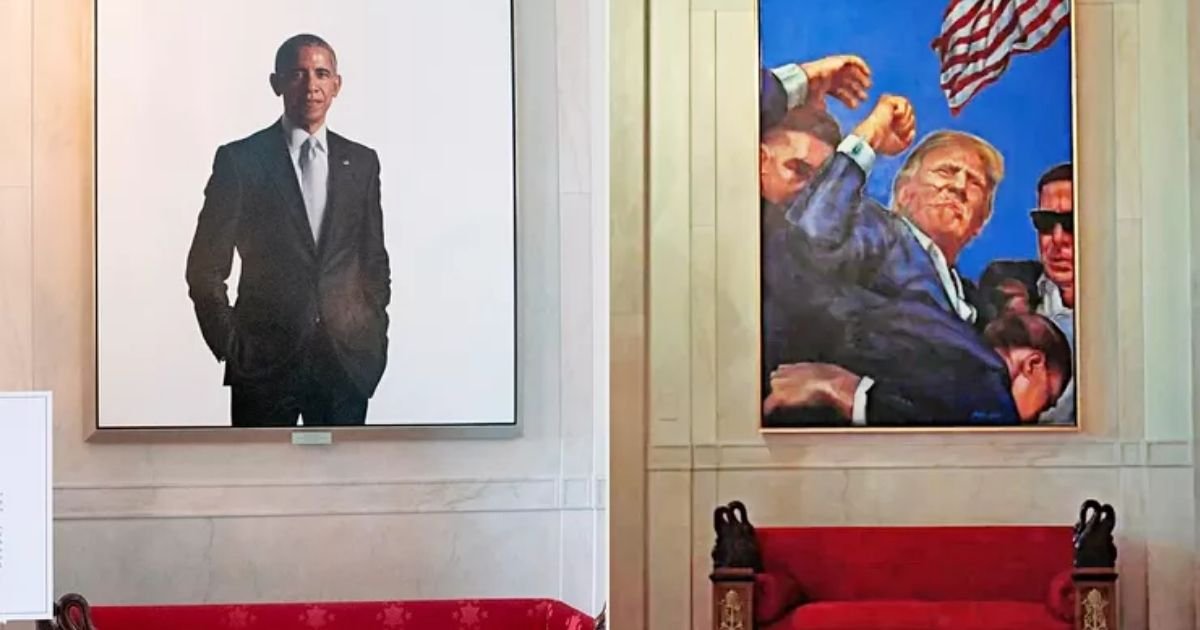 copy of articles thumbnail 1200 x 630 21 5.jpg?resize=412,232 - White House Swaps Barack Obama's Official Portrait with Painting of Trump After Assassination Attempt