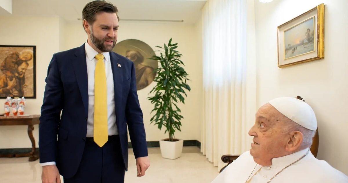 copy of articles thumbnail 1200 x 630 28 8.jpg?resize=412,275 - 'It's Like The Devil Has Arrived!'- Internet Goes Wild After Images of Pope's Final Meeting With US Vice President JD Vance Before His Death Released