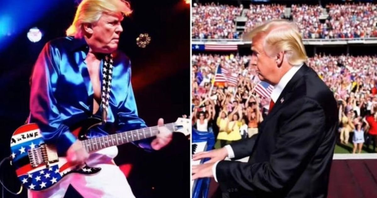 copy of articles thumbnail 1200 x 630 67 3.jpg?resize=412,232 - President Trump Shares Bizarre Video of Himself 'Performing' Iconic Power Ballad