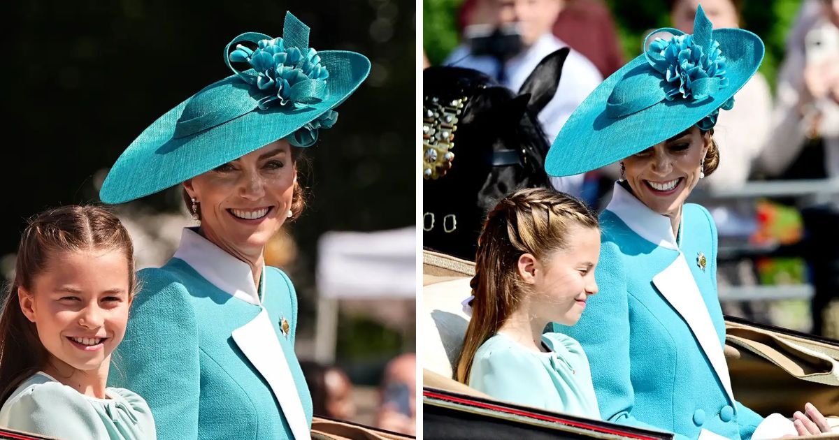 copy of articles thumbnail 1200 x 630 2025 06 15t145242 719.jpg?resize=412,275 - Princess Charlotte, 10, and Mom Kate Middleton Twin in Aqua for Picture-Perfect Trooping Moment as They Pay Tribute to Diana