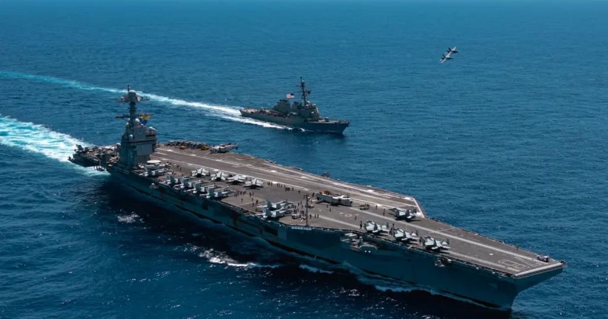 copy of articles thumbnail 1200 x 630 2025 06 19t151315 416.jpg?resize=412,275 - US Moves Its Newest Super Carrier — USS Gerald Ford — to Mediterranean as Massive Military Hardware Buildup Near Iran Continues