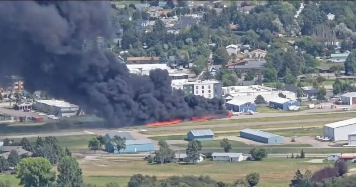 copy of articles thumbnail 1200 x 630 2025 08 12t151823 713.jpg?resize=412,275 - Massive fire erupts after one plane crashes into another at Montana Airport