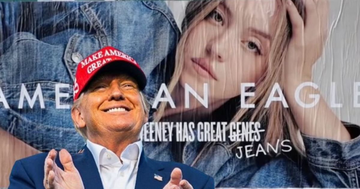 copy of articles thumbnail 1200 x 630 2025 08 15t144509 165.jpg?resize=412,232 - Trump campaign gets in on Sydney Sweeney controversy with new 'great jeans' MAGA hat
