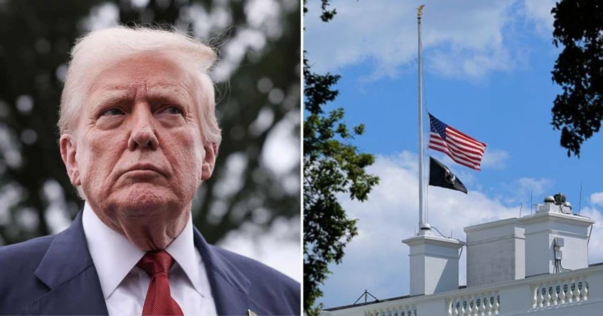 copy of articles thumbnail 1200 x 630 2025 09 02t142026 194.jpg?resize=412,275 - US flag at White House flown at half-mast amid 'Trump is dead' rumors