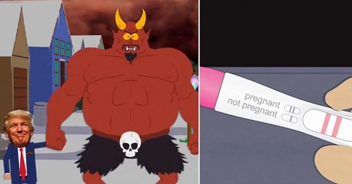 copy of articles thumbnail 1200 x 630 2025 09 05t115402 341.jpg?resize=412,232 - South Park Escalates Trump Feud As President Seen Cheating on Melania & Impregnating Satan in Savage New Episode